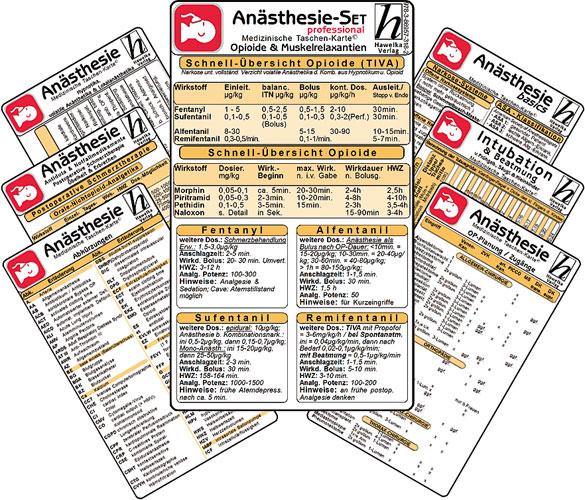 Vorderes Coverbild Anästhesie Karten-Set -professional- ( 7er-Set ) - Medizinische Taschen-Karte