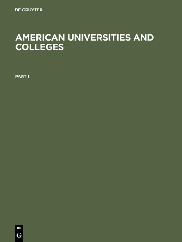 Vorderes Coverbild American Universities and Colleges