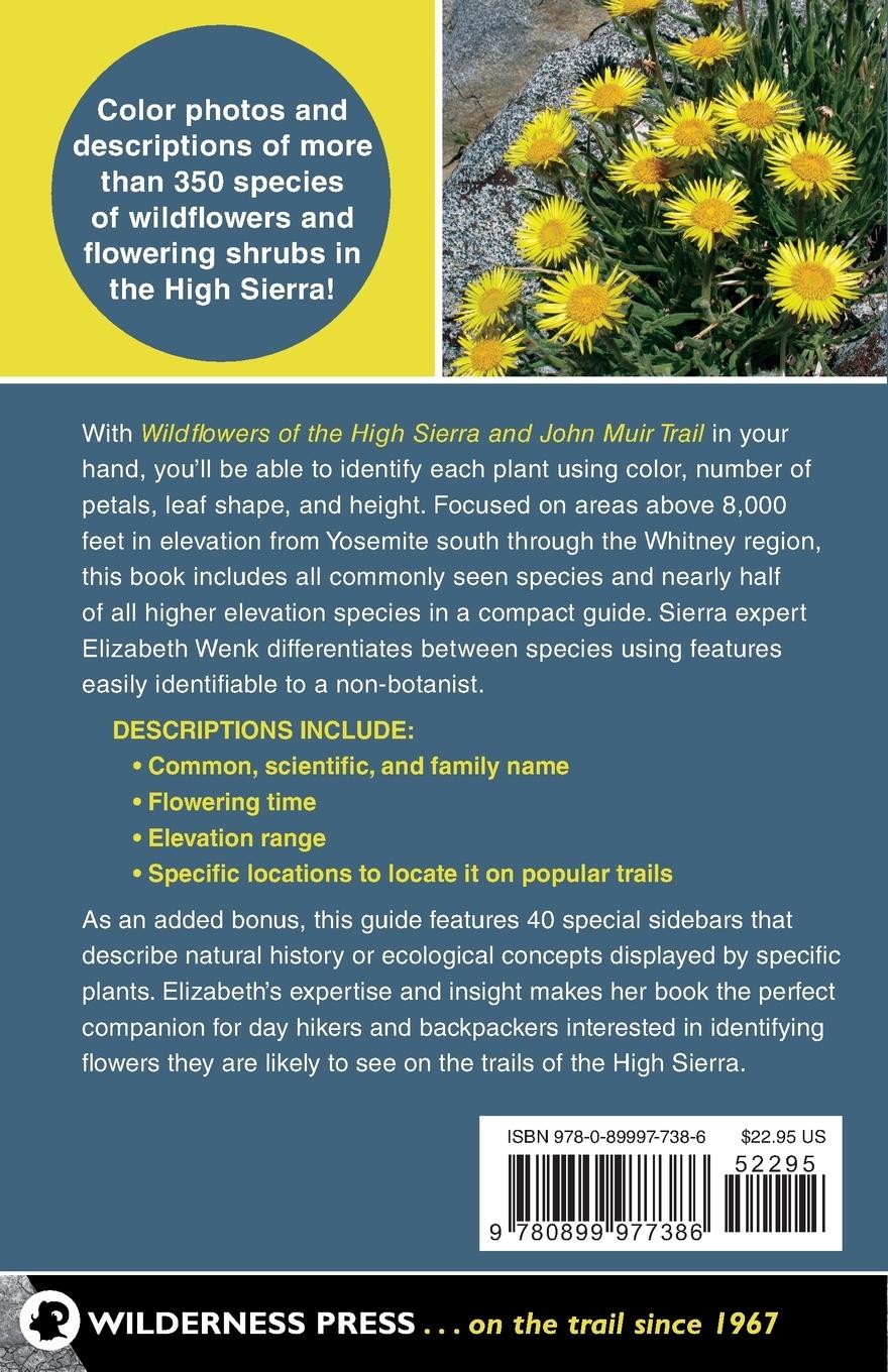Rückseitencover Wildflowers of the High Sierra and John Muir Trail