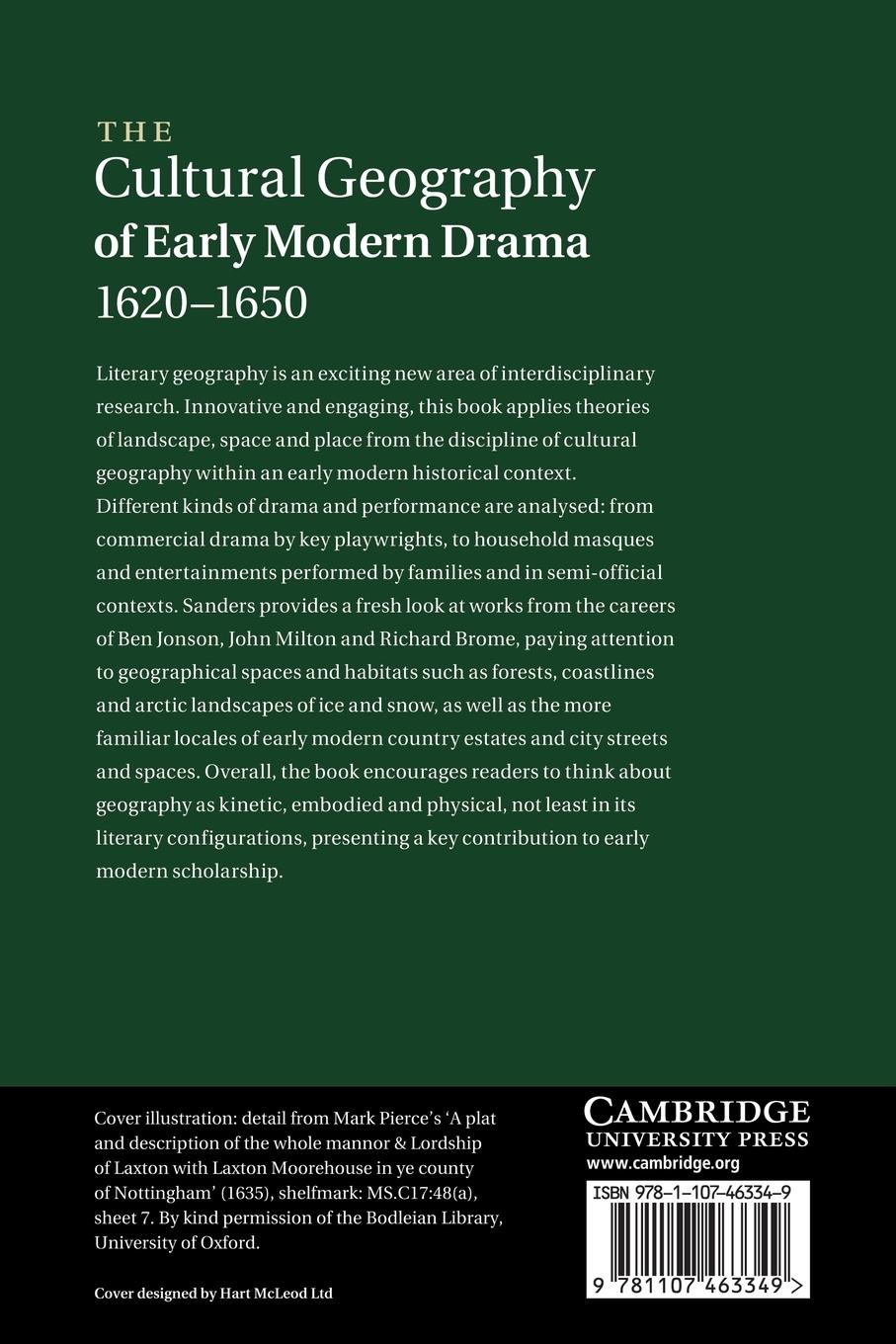 Rückseitencover The Cultural Geography of Early Modern Drama, 1620 1650