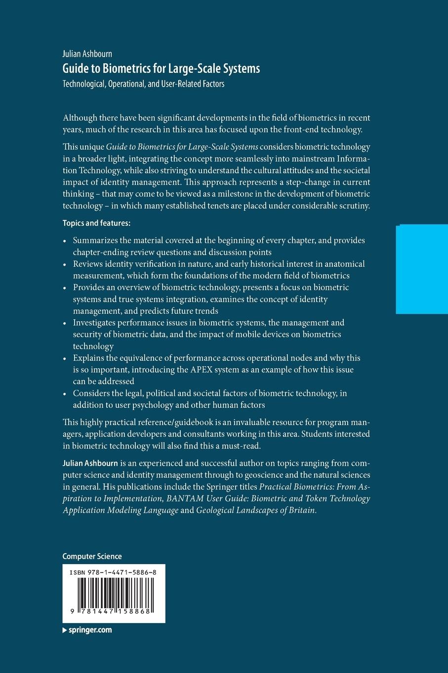 Rückseitencover Guide to Biometrics for Large-Scale Systems