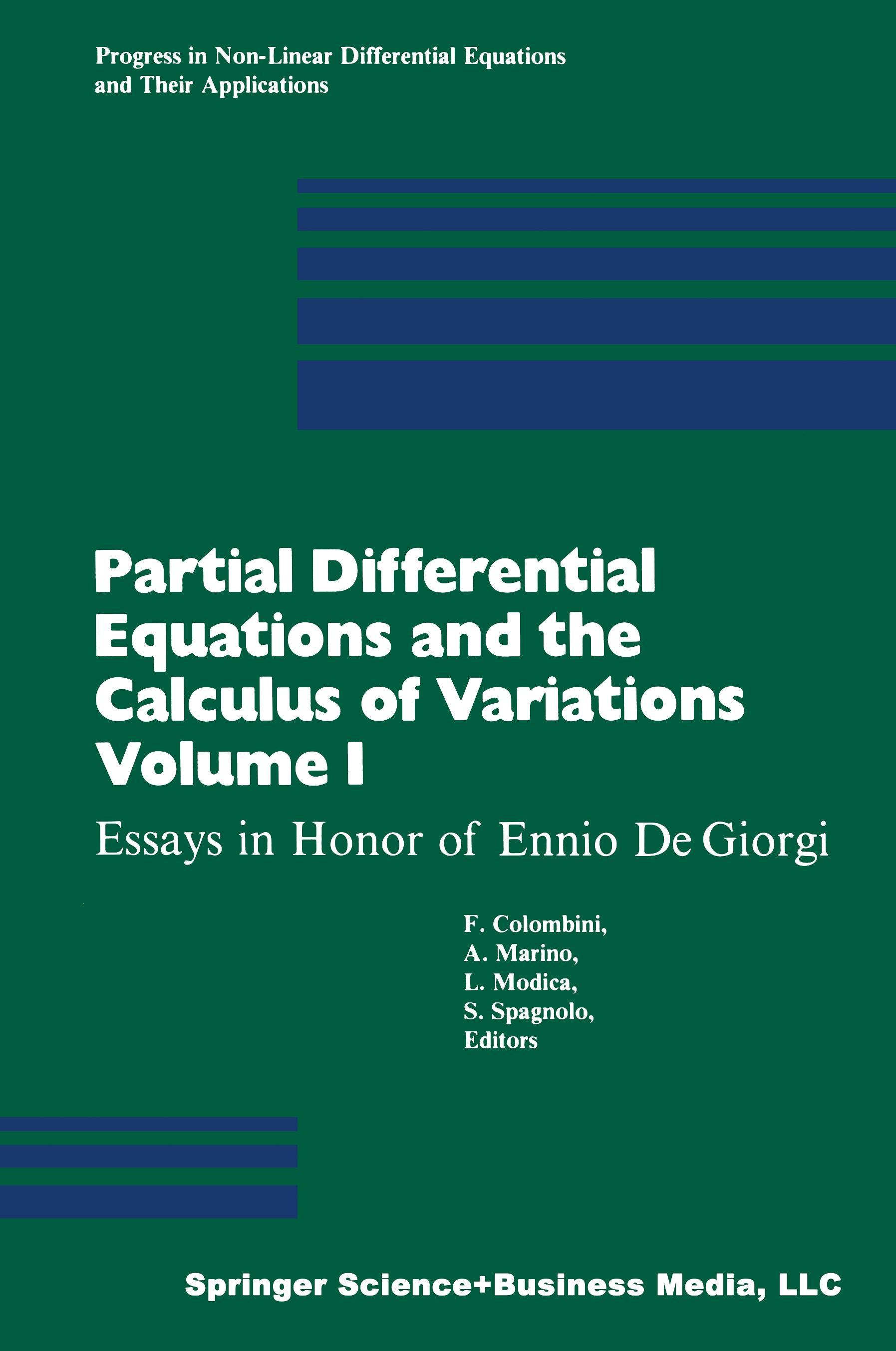 Vorderes Coverbild Partial Differential Equations and the Calculus of Variations