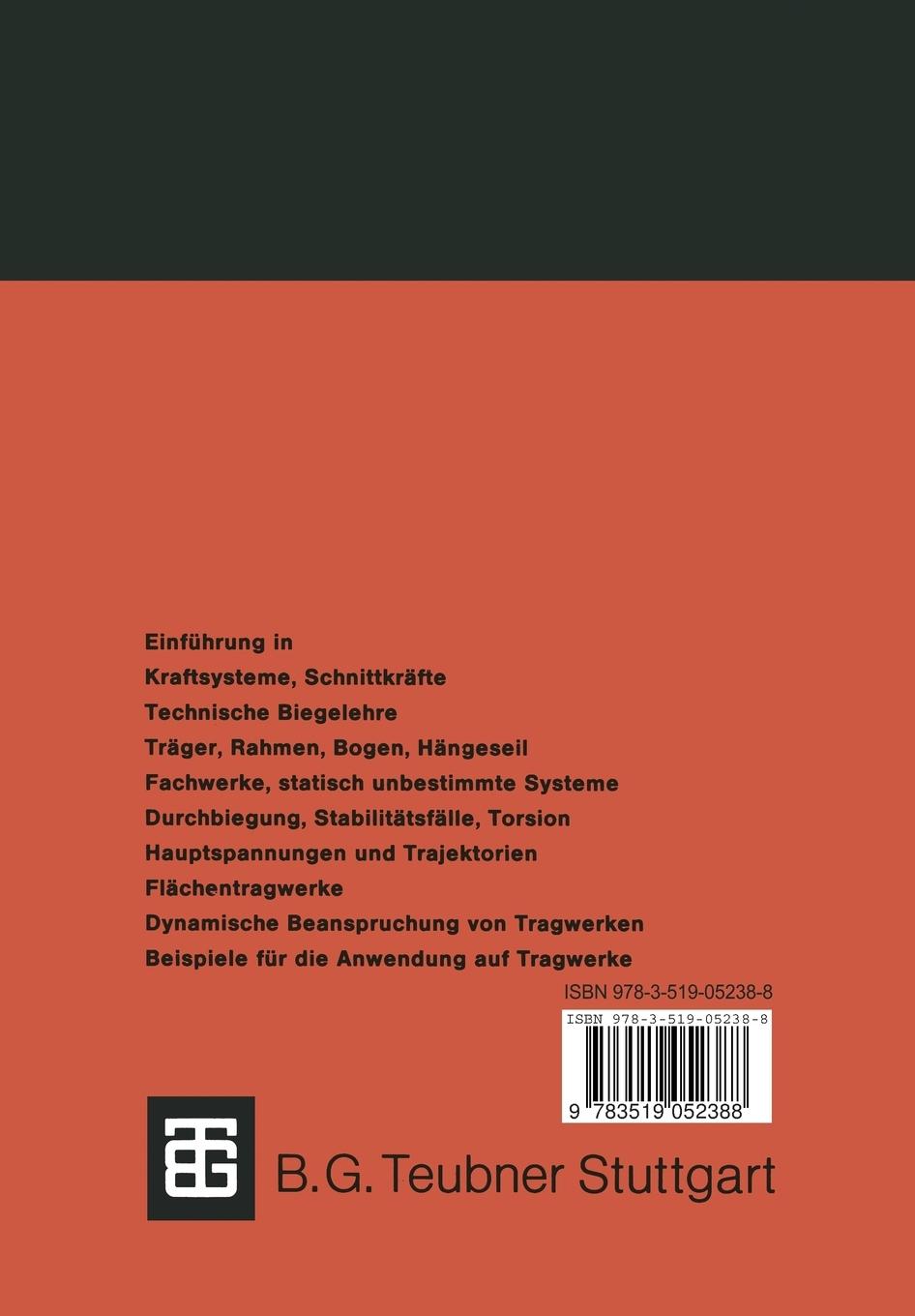 Rückseitencover Vorlesungen über Statik und Festigkeitslehre