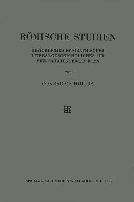 Vorderes Coverbild Römische Studien