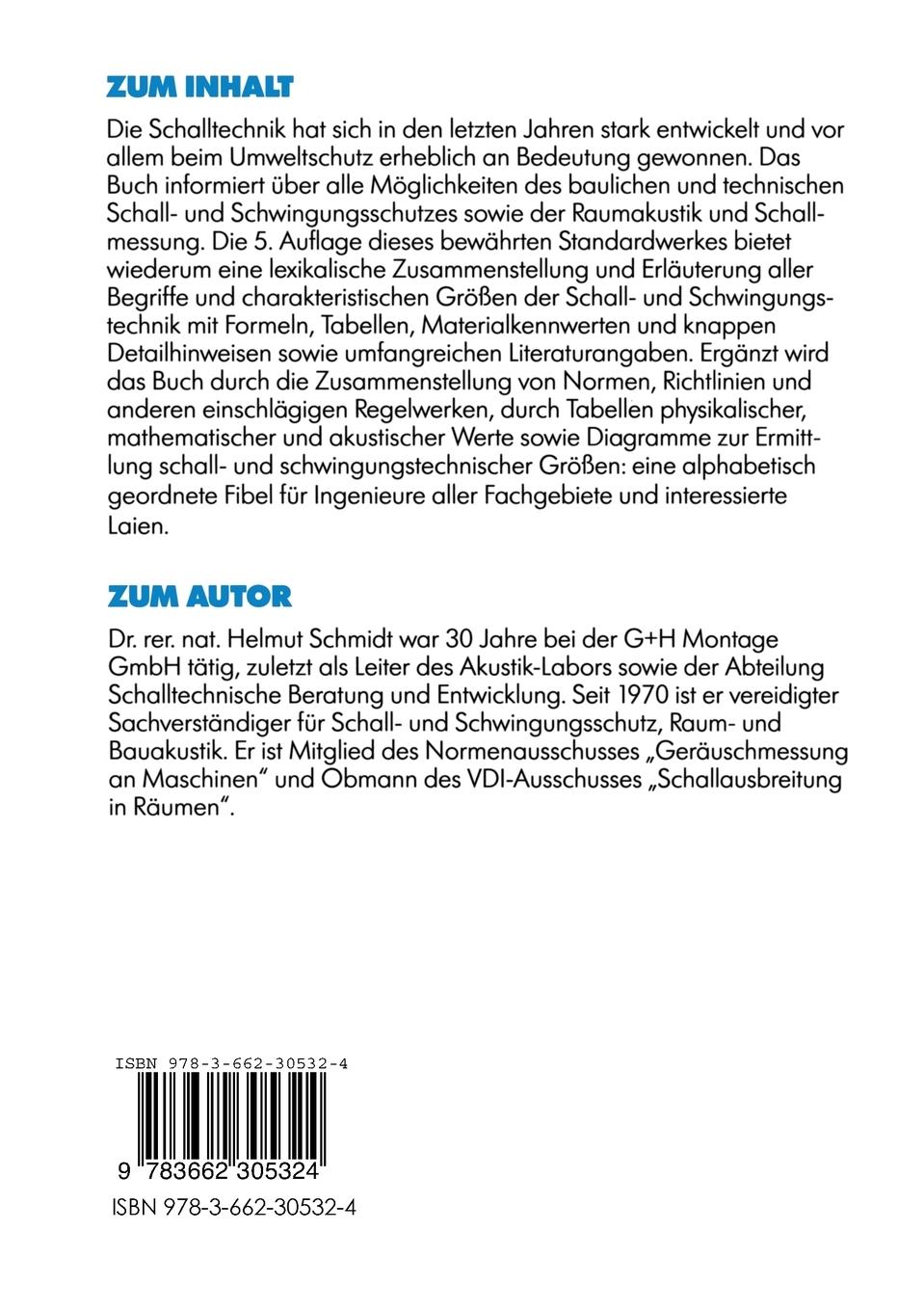 Rückseitencover Schalltechnisches Taschenbuch