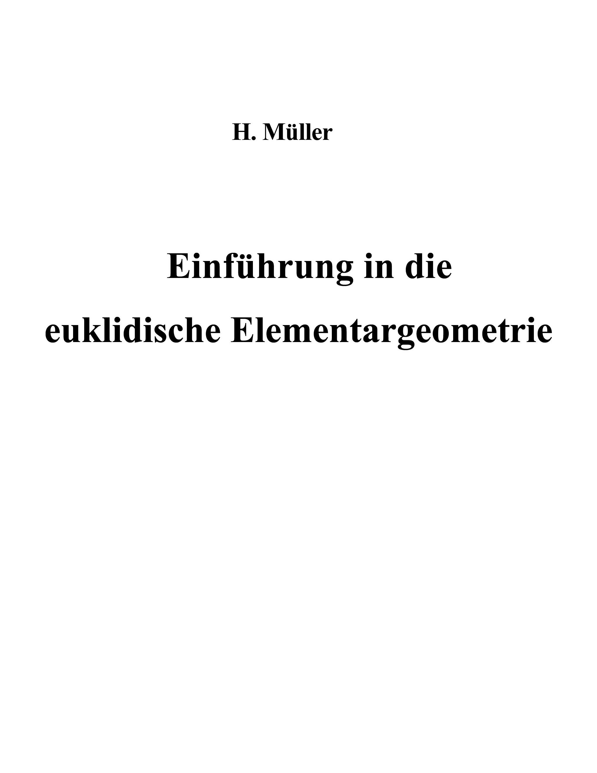 Vorderes Coverbild Einführung in die euklidische Elementargeometrie