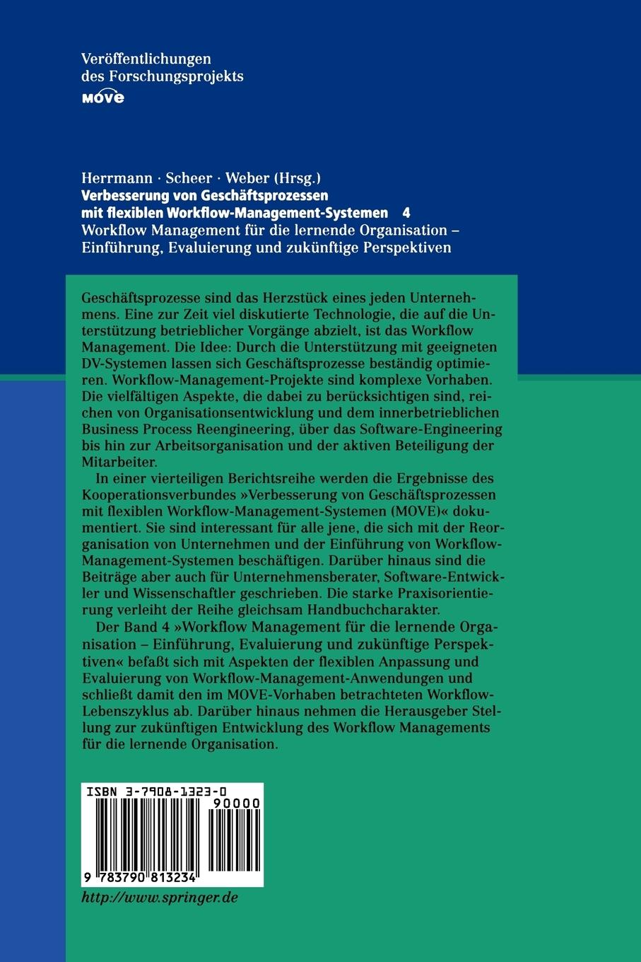 Rückseitencover Verbesserung von Geschäftsprozessen mit flexiblen Workflow-Management-Systemen 4