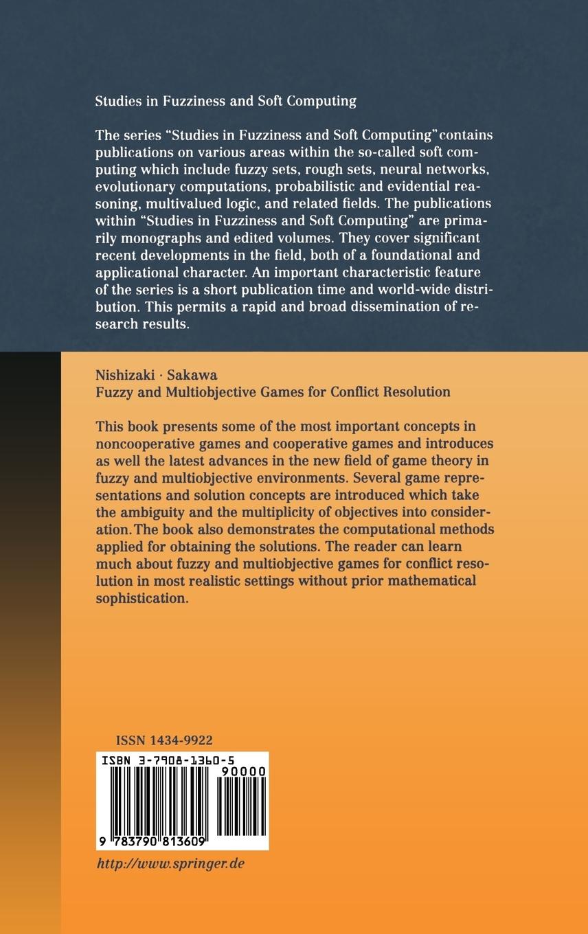 Rückseitencover Fuzzy and Multiobjective Games for Conflict Resolution