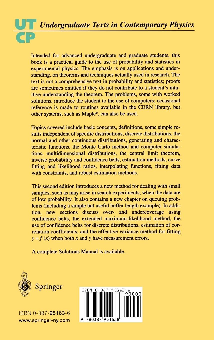 Rückseitencover Probability and Statistics in Experimental Physics