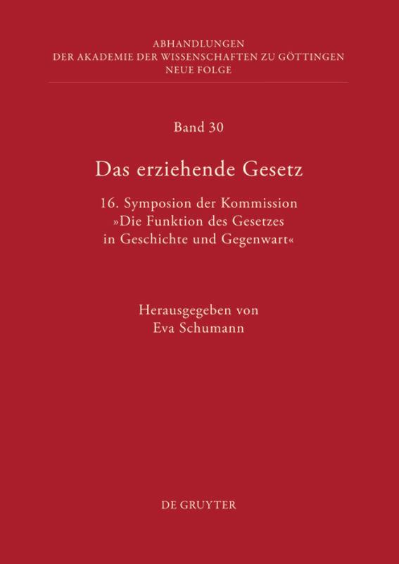 Vorderes Coverbild Das erziehende Gesetz