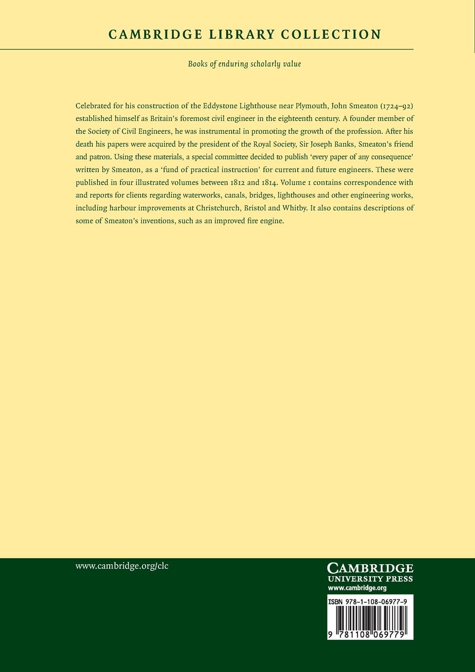 Rückseitencover Reports of the Late John Smeaton