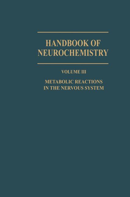 Vorderes Coverbild Metabolic Reactions in the Nervous System