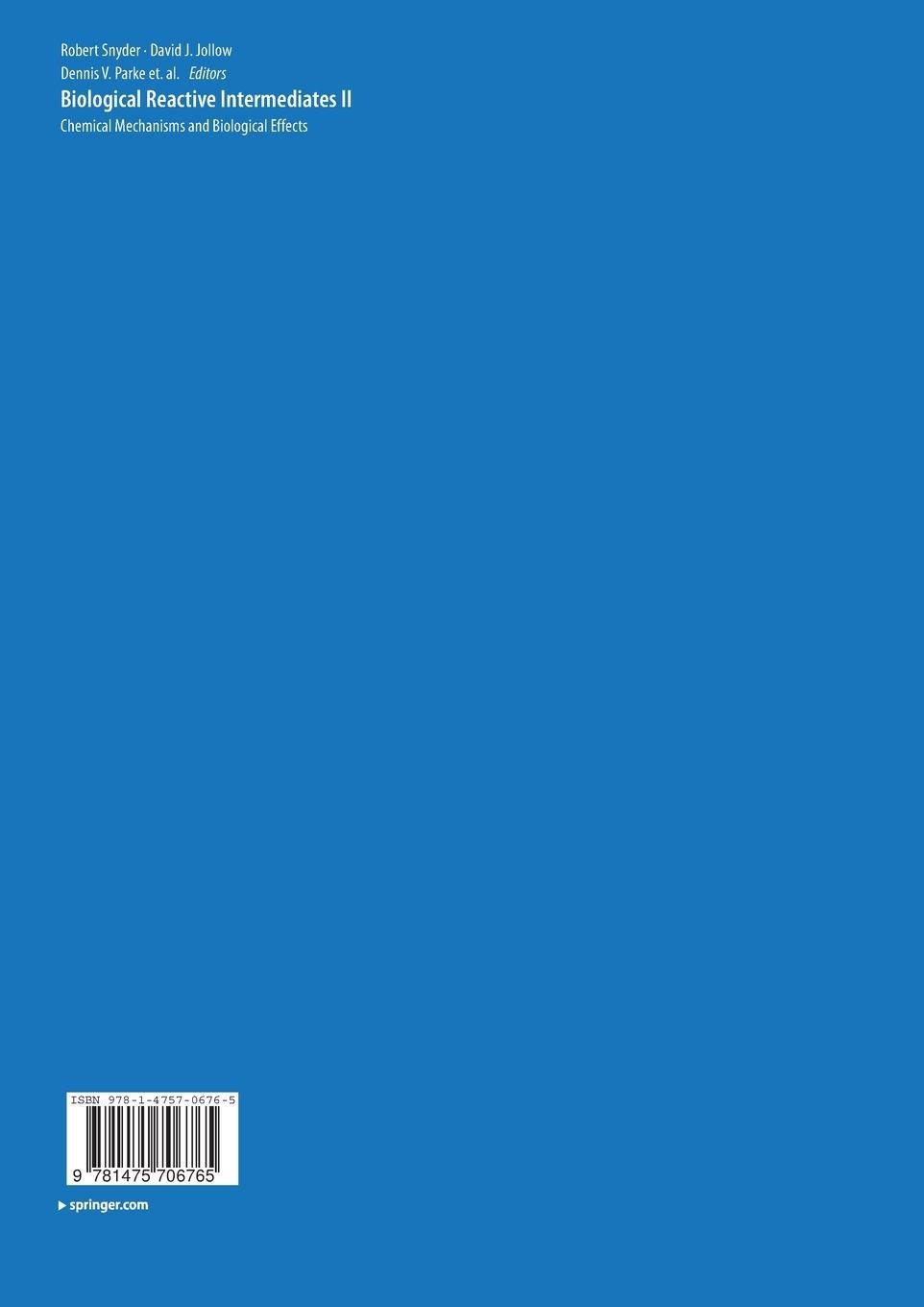 Rückseitencover Biological Reactive Intermediates-II