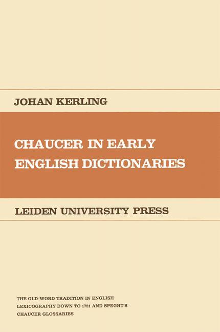 Vorderes Coverbild Chaucer in Early English Dictionaries