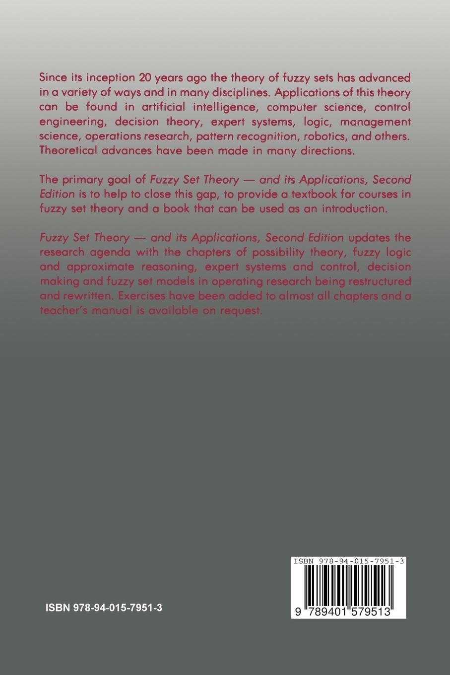 Rückseitencover Fuzzy Set Theory - and Its Applications