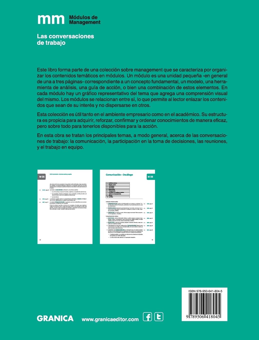 Rückseitencover Conversaciones de Trabajo, Las