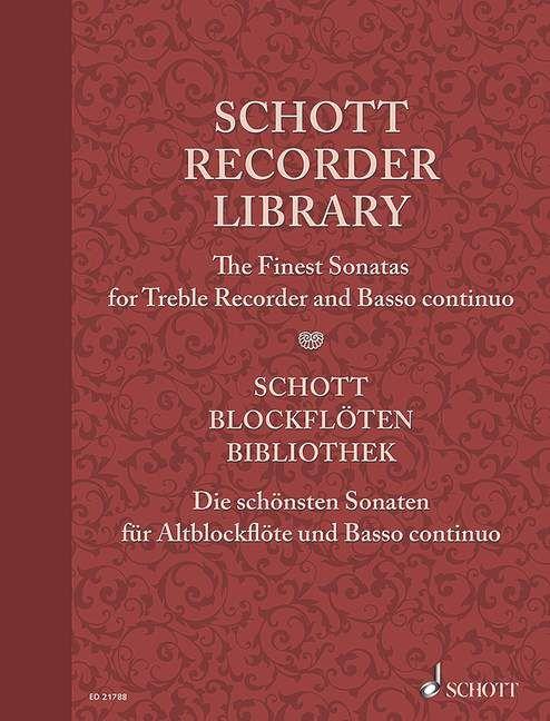 Vorderes Coverbild Schott Recorder Library. Alt-Blockflöte und Basso continuo