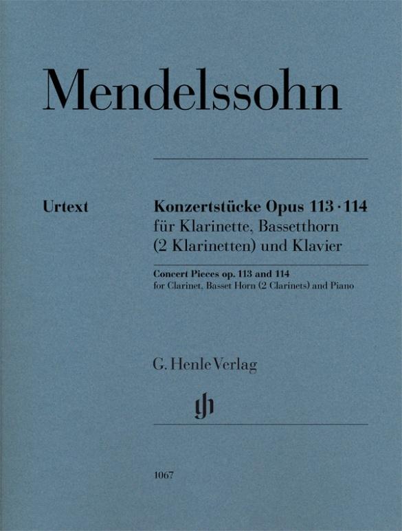 Vorderes Coverbild Konzertstücke op. 113 und 114 für Klarinette, Basetthorn (2 Klarinetten) und Klavier