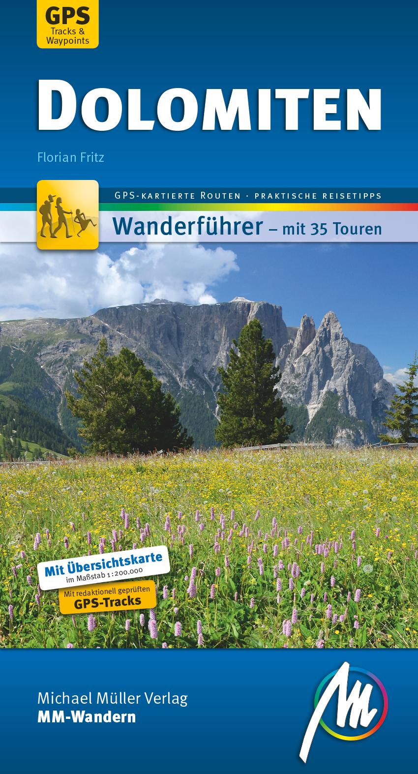 Vorderes Coverbild Dolomiten MM-Wandern Wanderführer Michael Müller Verlag