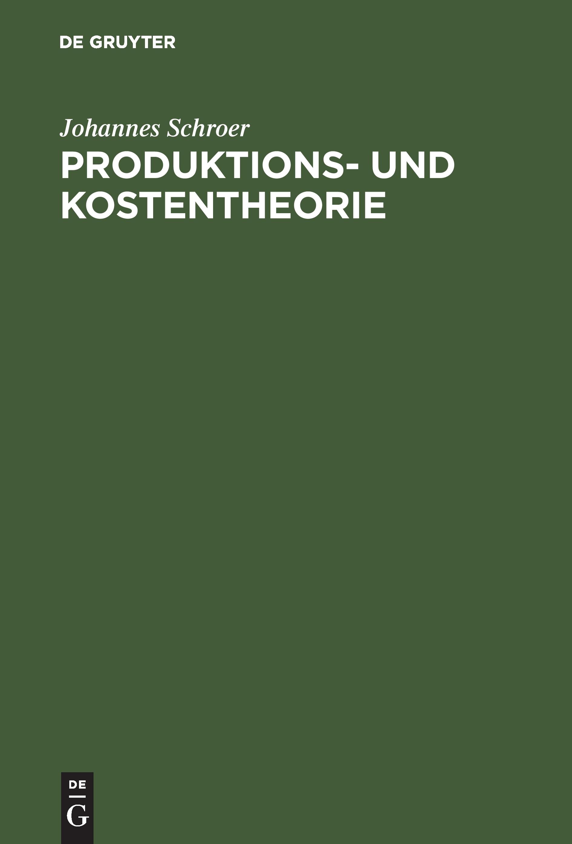Vorderes Coverbild Produktions- und Kostentheorie