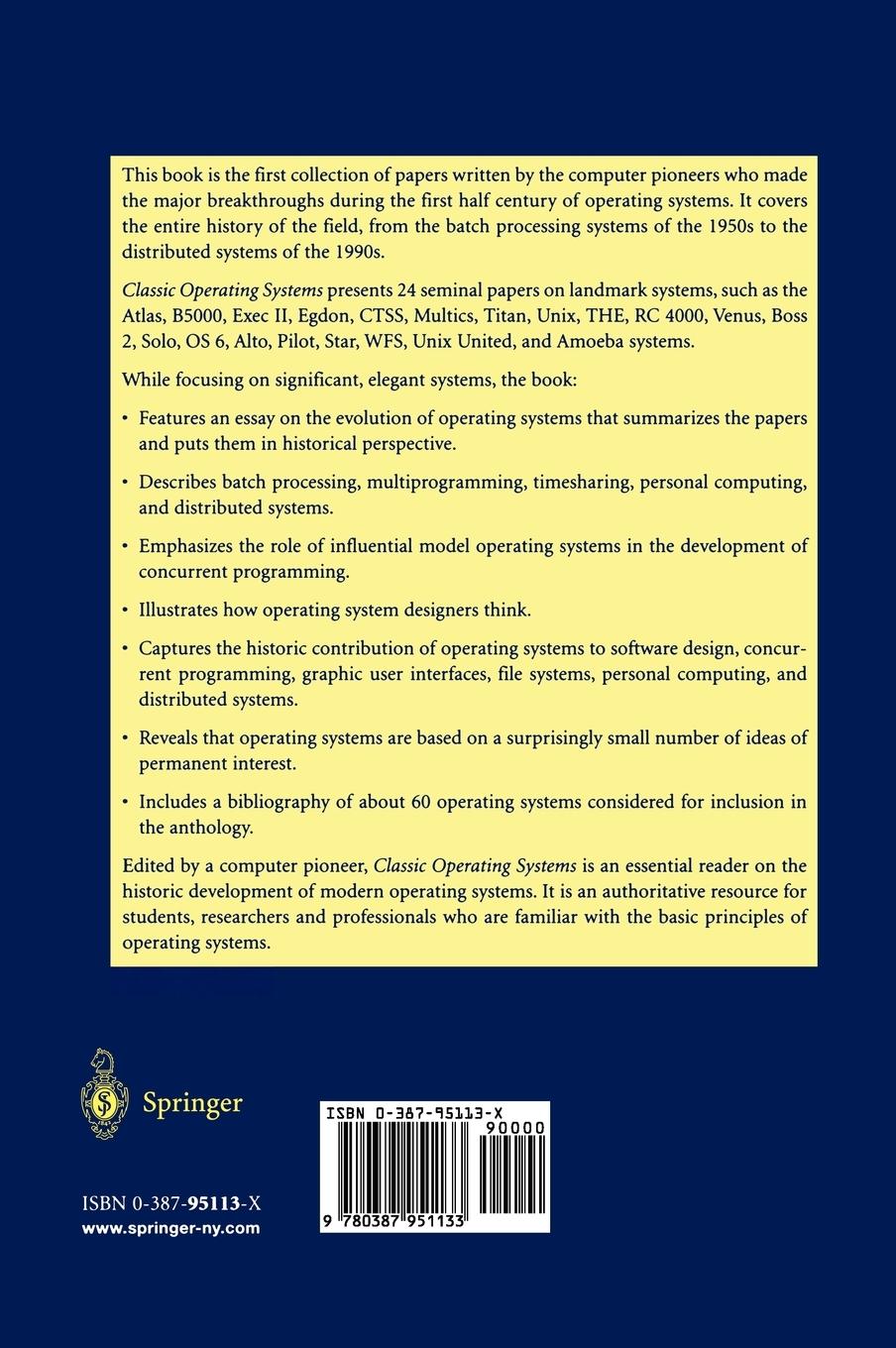 Rückseitencover Classic Operating Systems