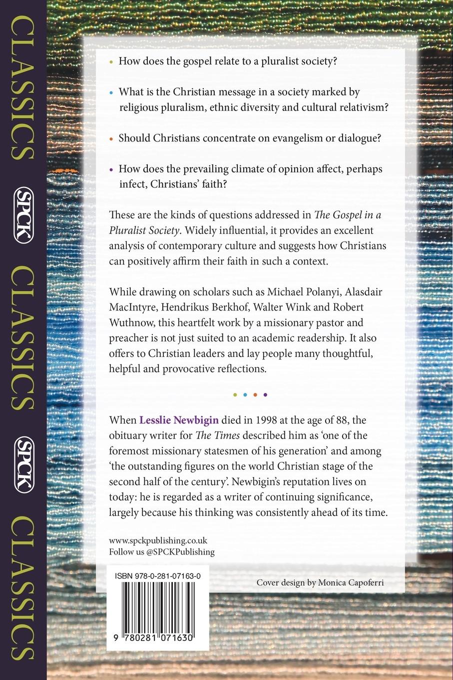 Rückseitencover The Gospel in a Pluralist Society