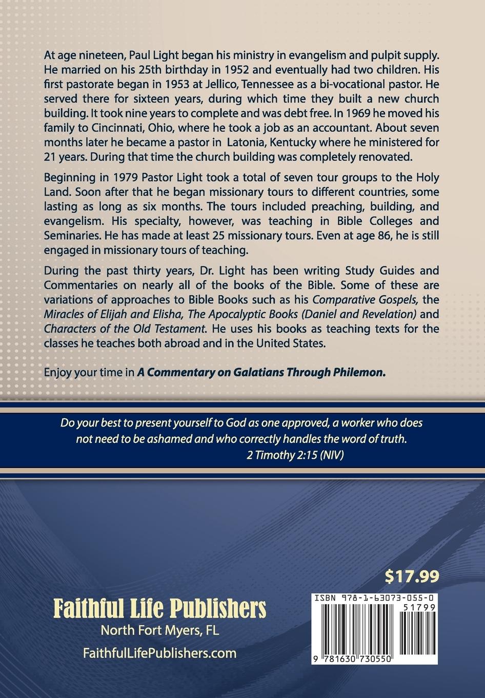 Rückseitencover A Commentary on Galatians Through Philemon