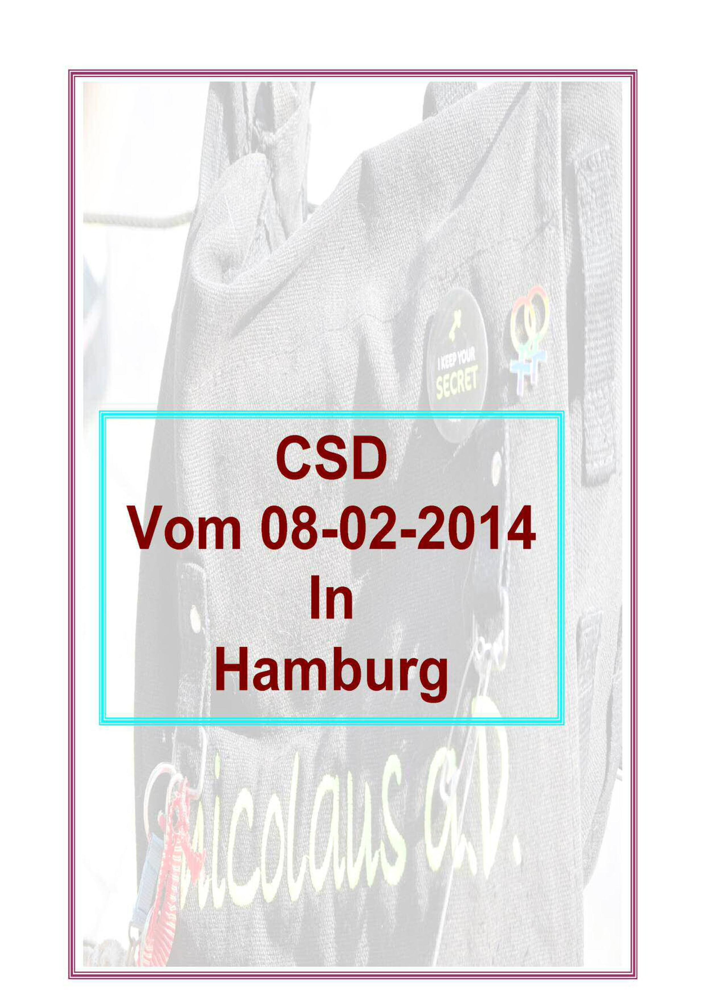Vorderes Coverbild CSD 02.08.2014 Hamburg