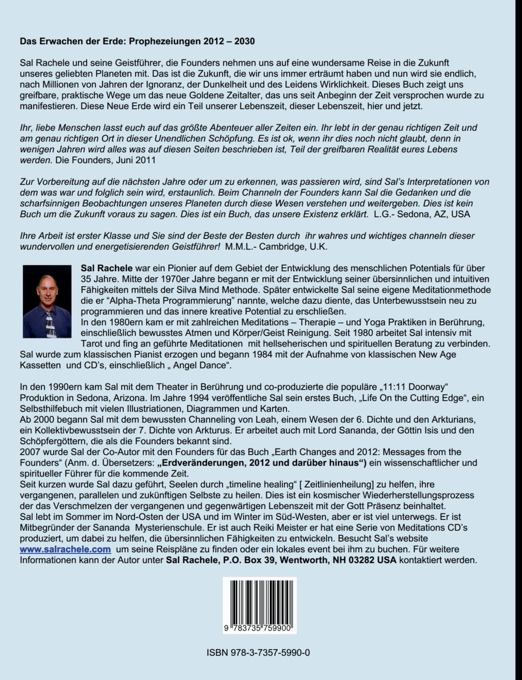 Rückseitencover Das Erwachen der Erde: Prophezeiungen 2012 - 2030