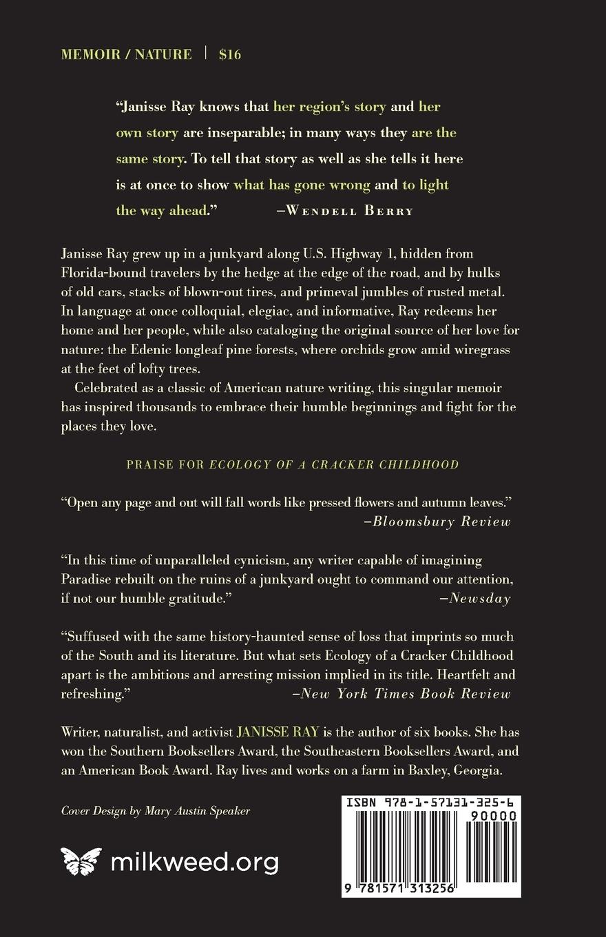 Rückseitencover Ecology of a Cracker Childhood