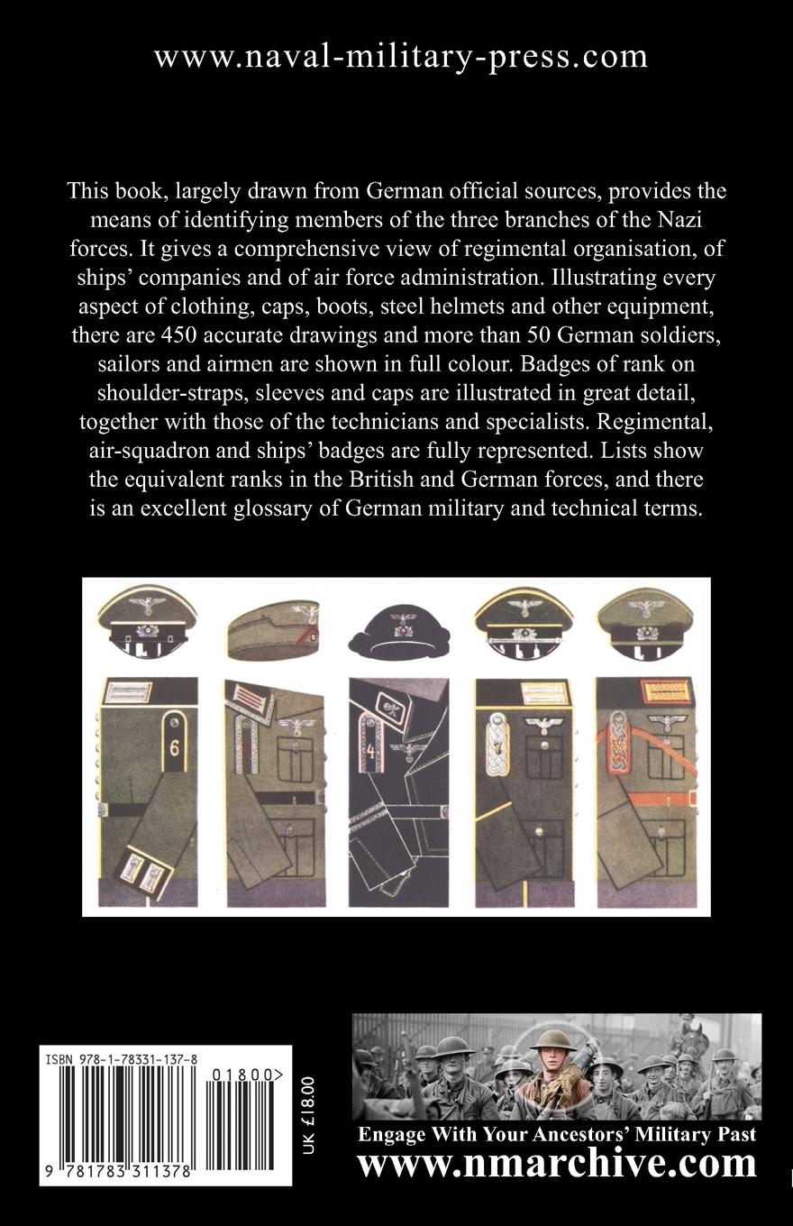 Rückseitencover Ranks & Uniforms of the German Army, Navy & Air Force (1940)