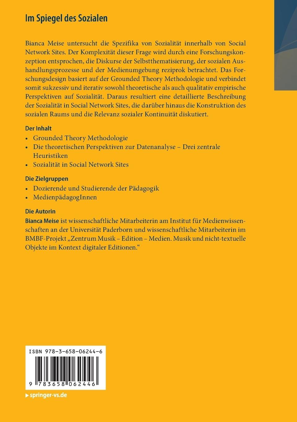 Rückseitencover Im Spiegel des Sozialen