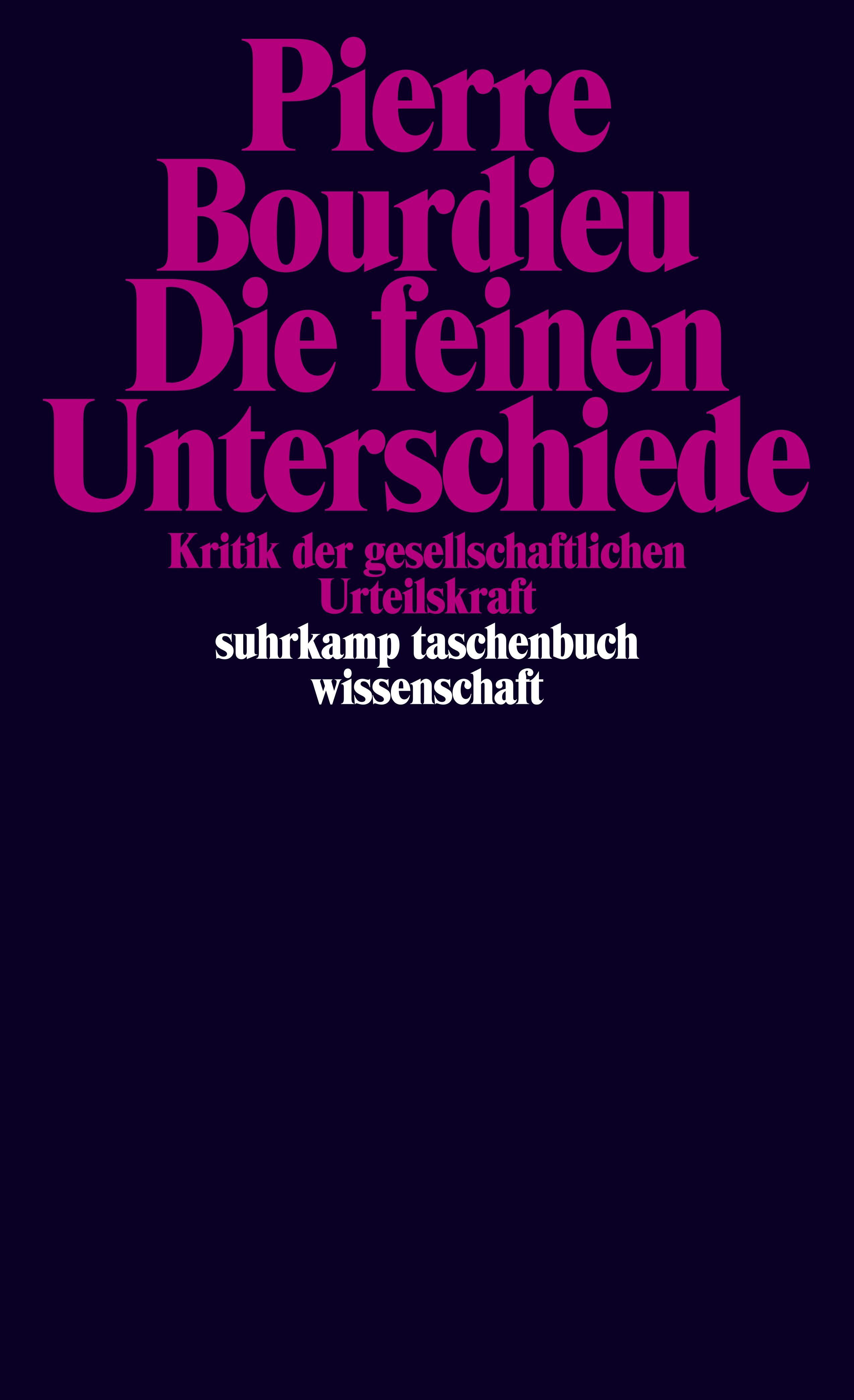 Vorderes Coverbild Die feinen Unterschiede