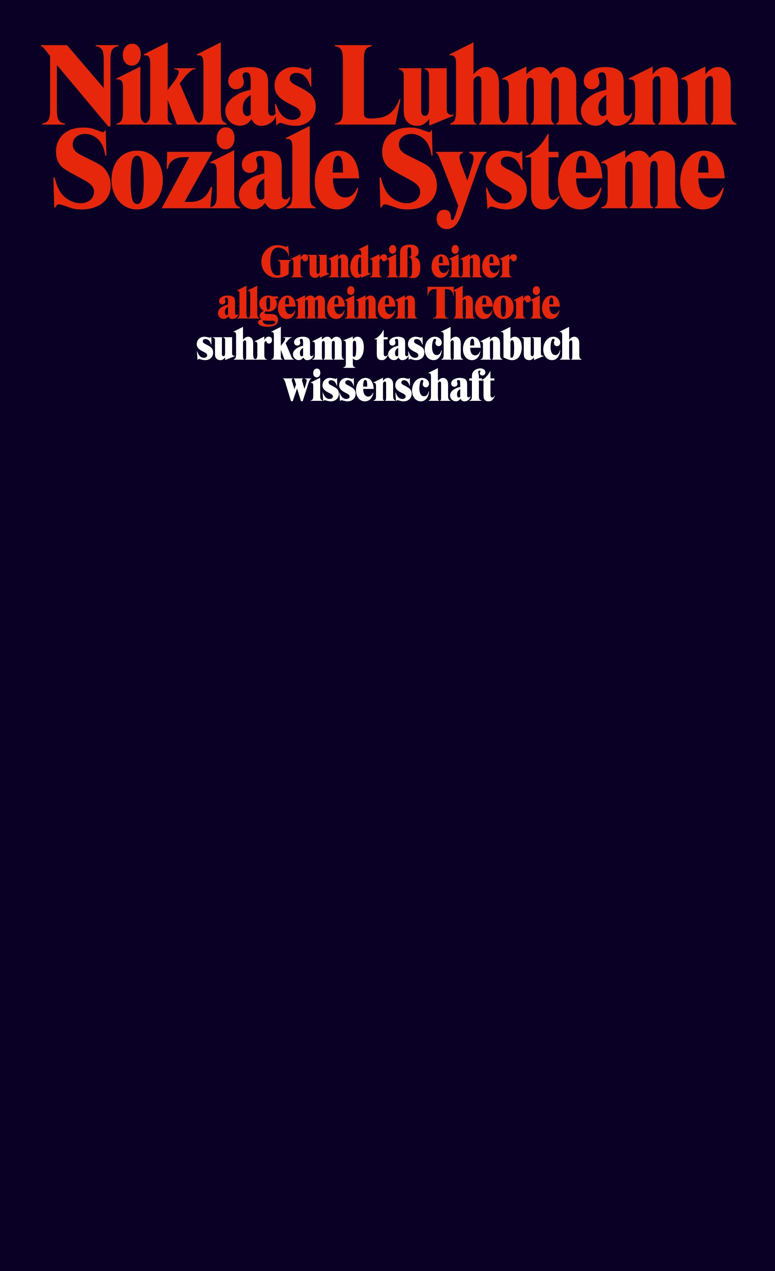 Vorderes Coverbild Soziale Systeme