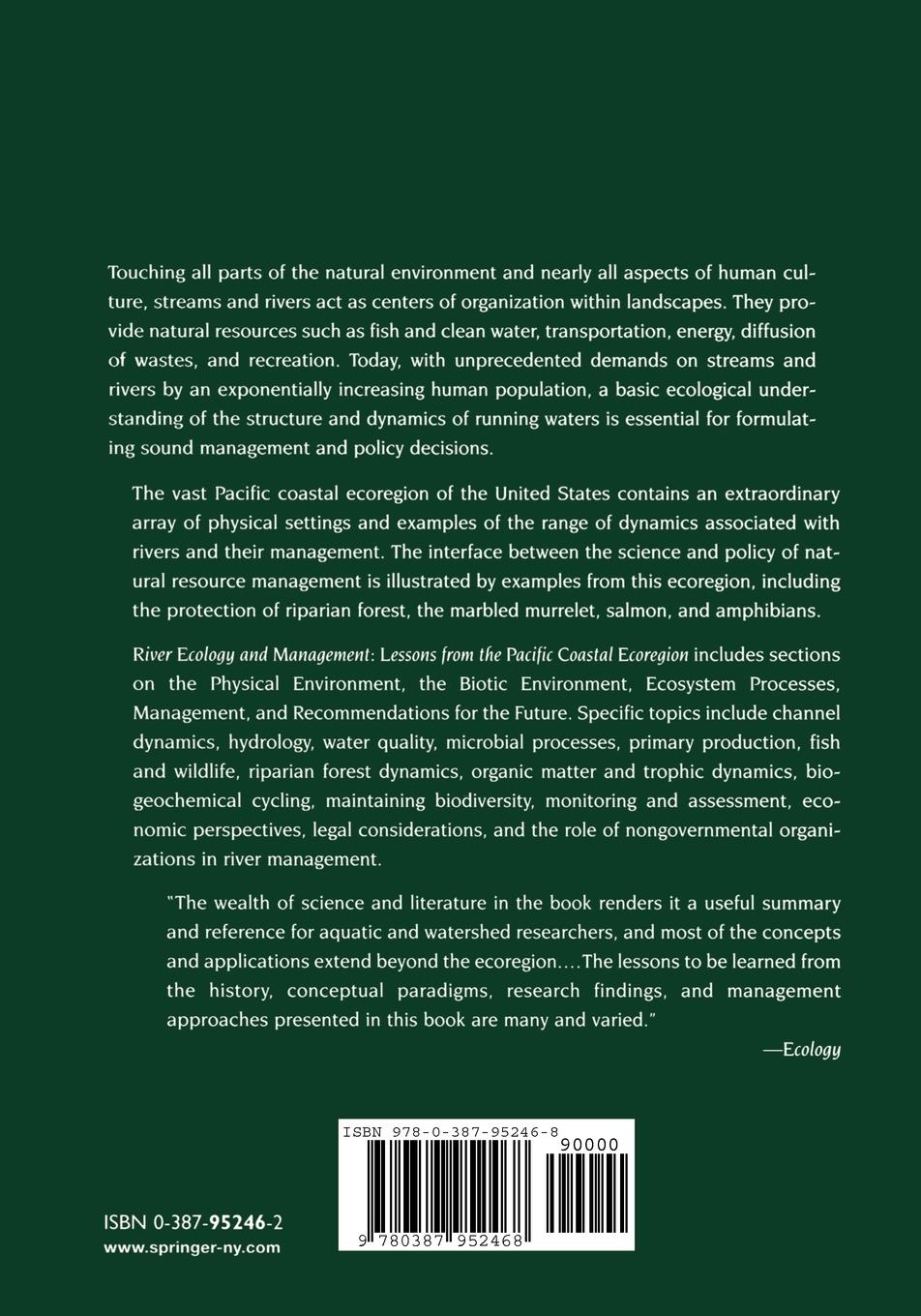 Rückseitencover River Ecology and Management