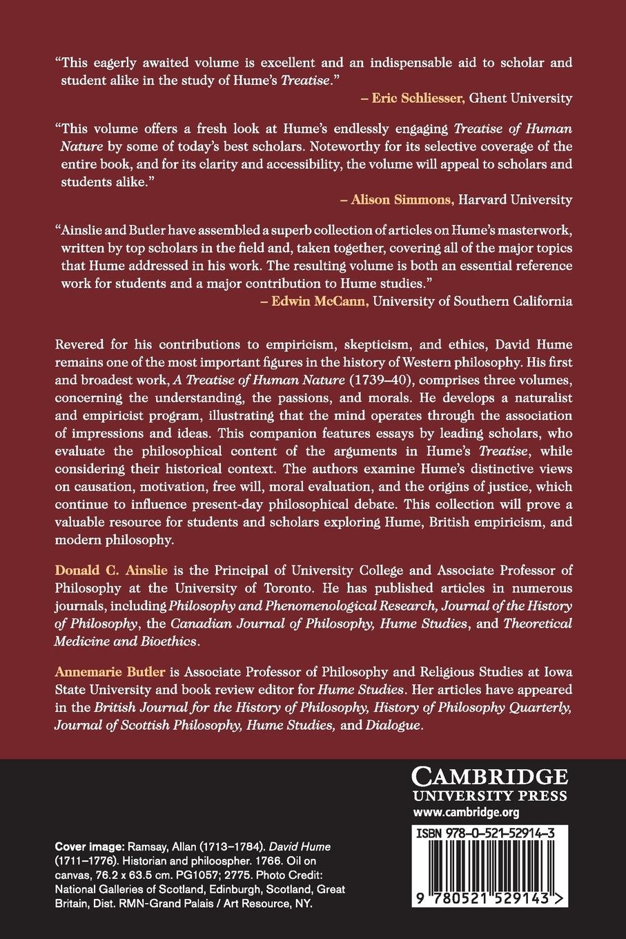 Rückseitencover The Cambridge Companion to Hume's Treatise