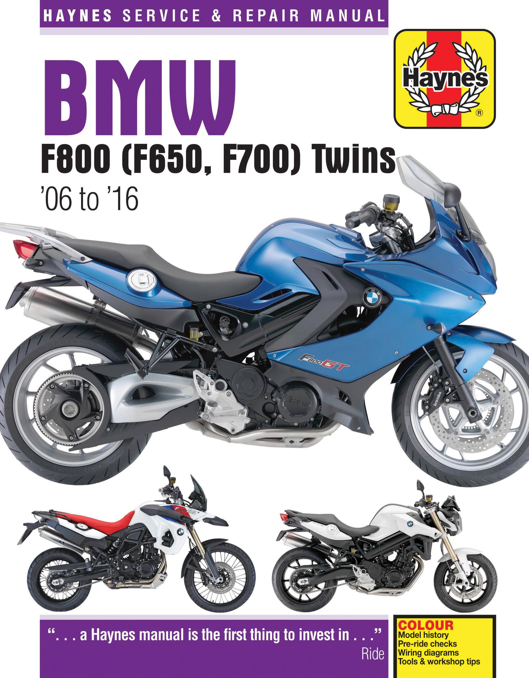 Vorderes Coverbild BMW F650, F700 & F800 Twins (06-16) Haynes Repair Manual