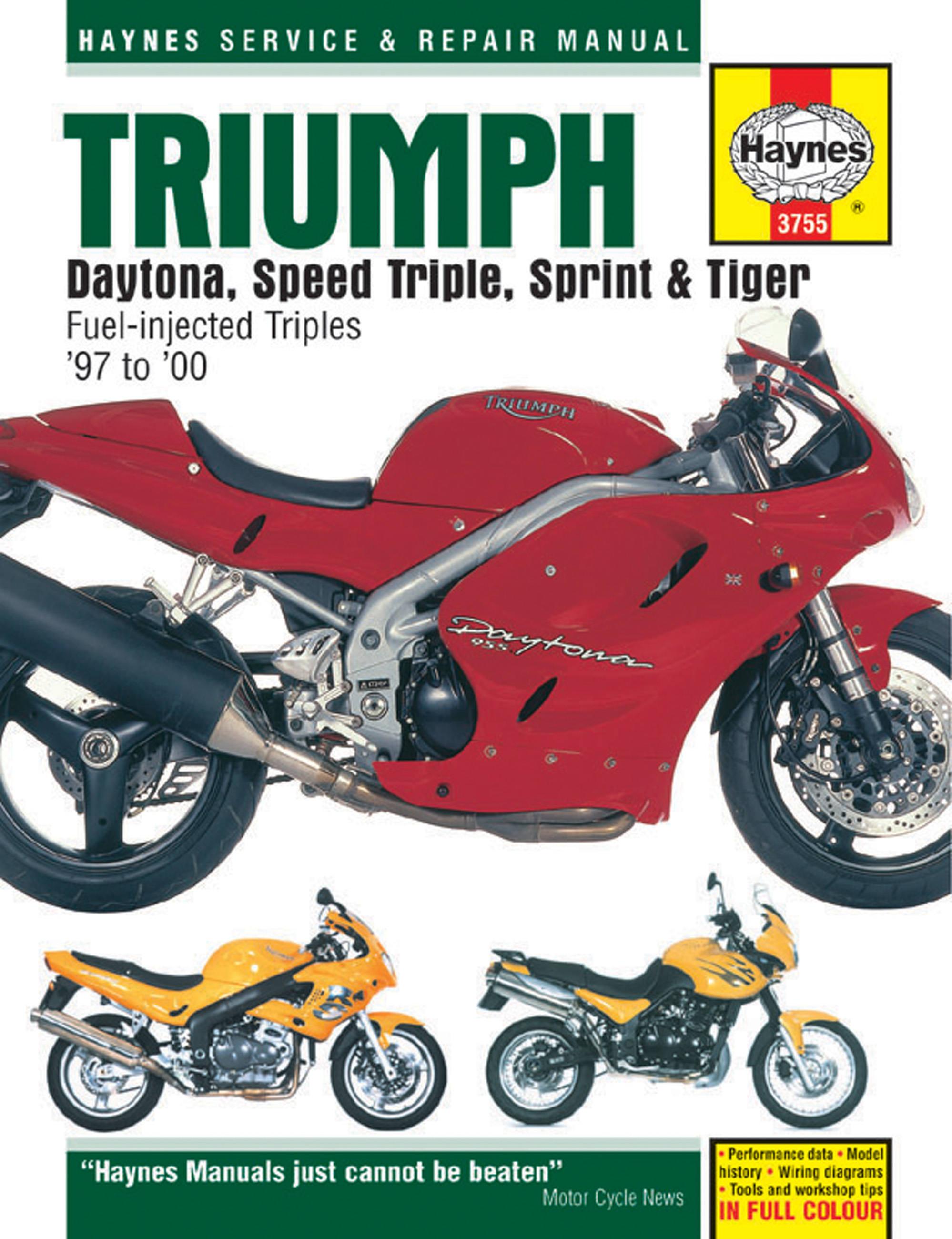 Vorderes Coverbild Triumph Daytona, Speed Triple, Sprint & Tiger 885/955cc (97 - 05)