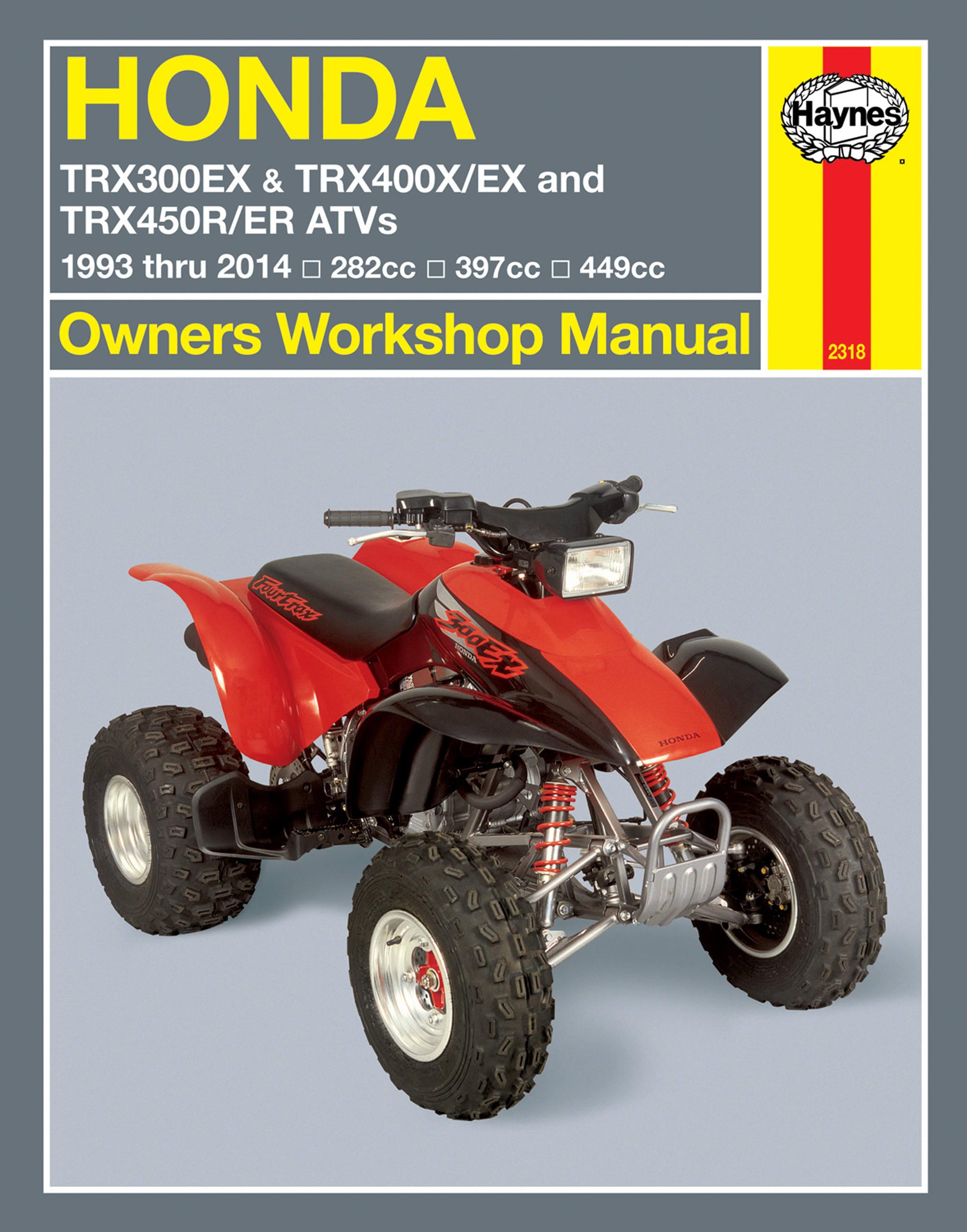 Vorderes Coverbild Honda TRX300EX, TRX400EX & TRX450R/ER ATVs (93 - 14) Haynes Repair Manual