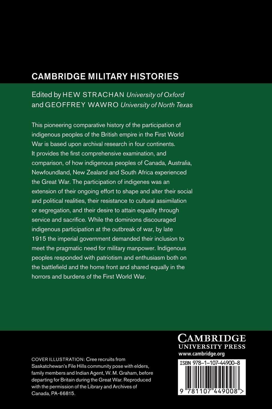 Rückseitencover Indigenous Peoples of the British Dominions and the First World War