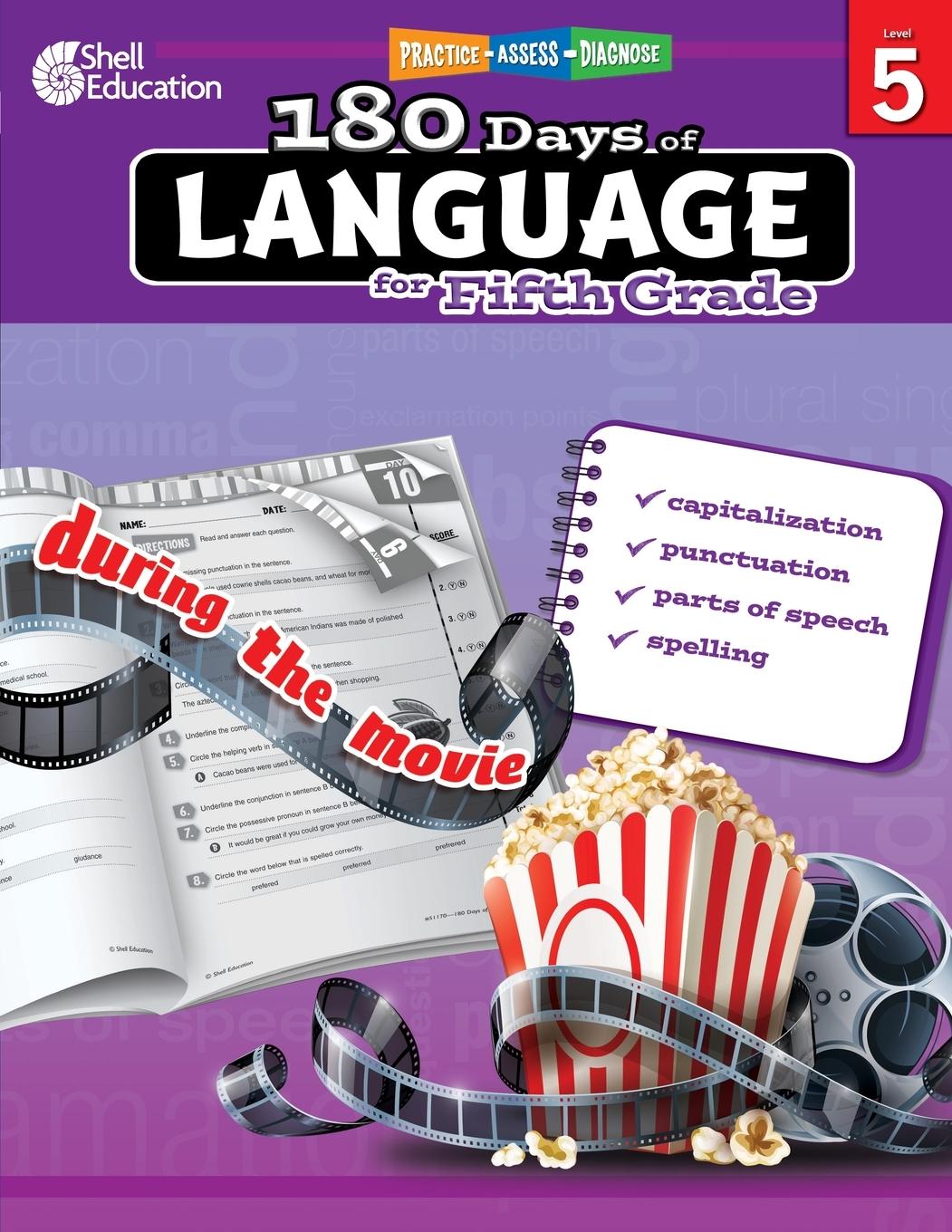 Vorderes Coverbild 180 Days of Language for Fifth Grade