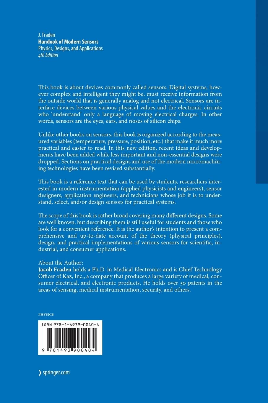 Rückseitencover Handbook of Modern Sensors