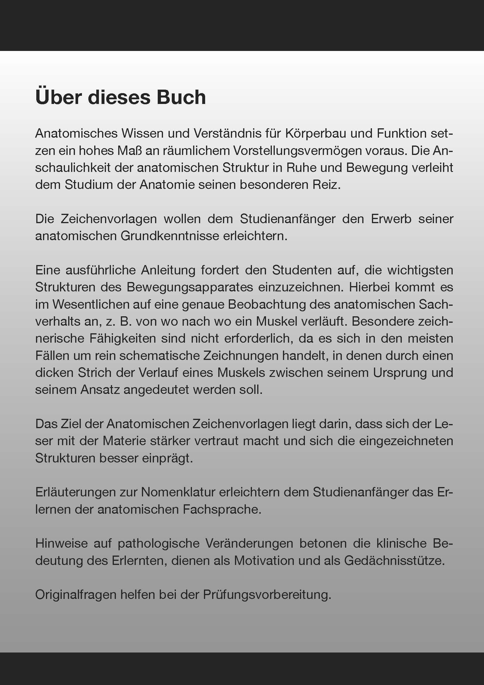 Rückseitencover Anatomische Zeichenvorlagen