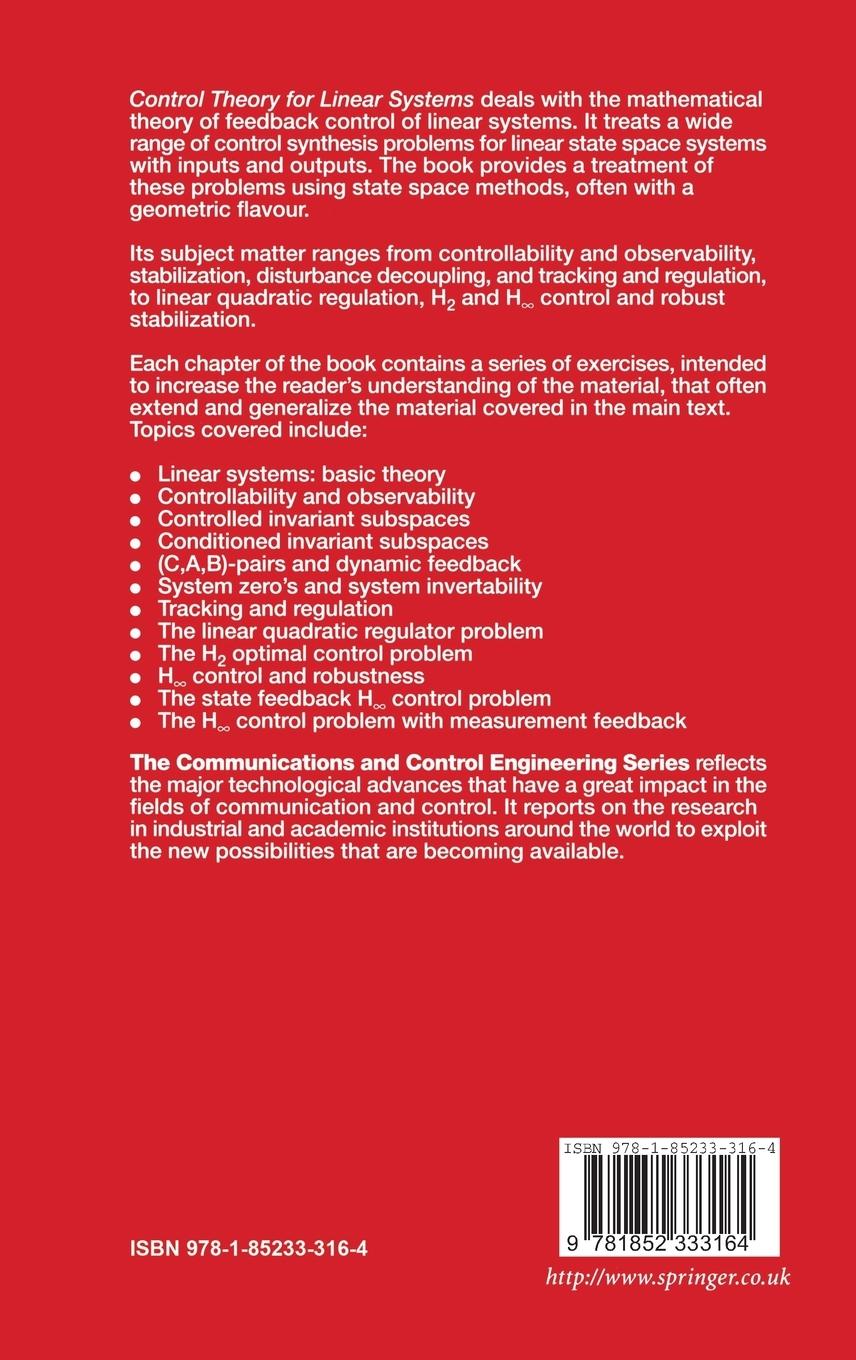 Rückseitencover Control Theory for Linear Systems