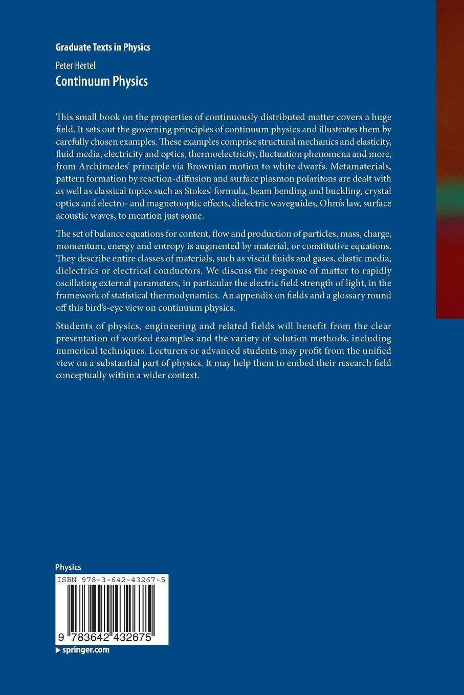 Rückseitencover Continuum Physics