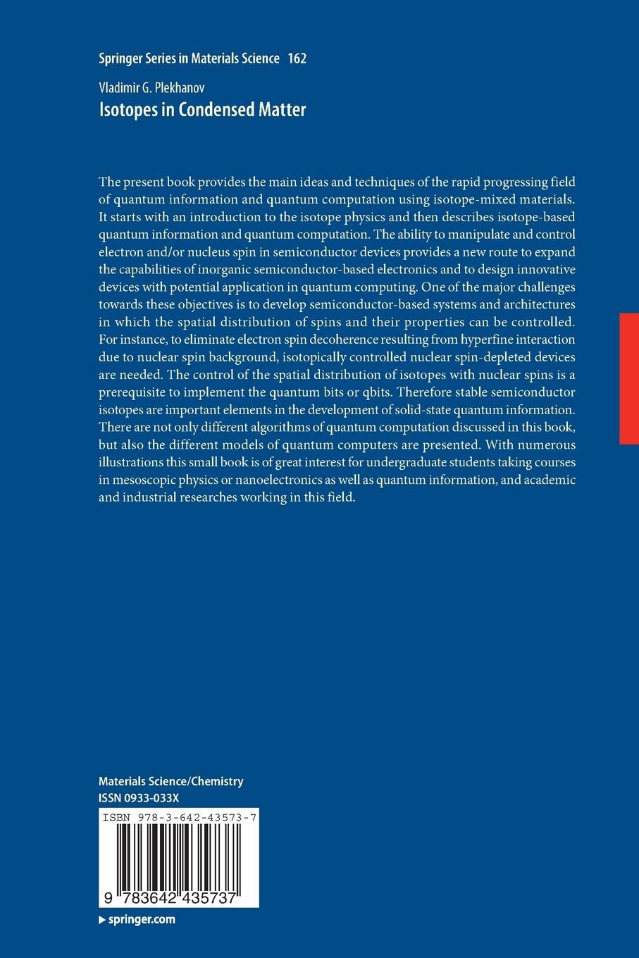 Rückseitencover Isotopes in Condensed Matter