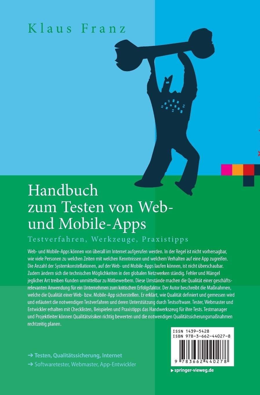 Rückseitencover Handbuch zum Testen von Web- und Mobile-Apps