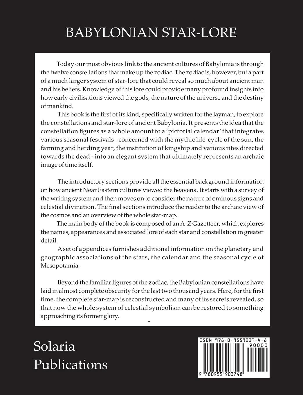 Rückseitencover Babylonian Star-Lore. an Illustrated Guide to the Star-Lore and Constellations of Ancient Babylonia