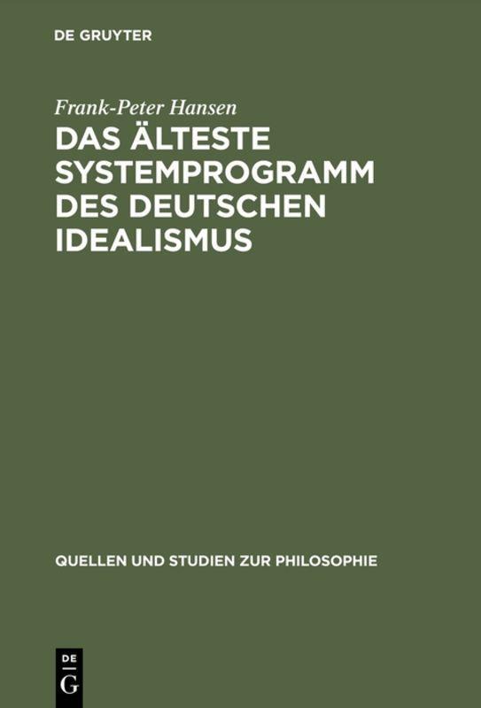 Vorderes Coverbild Das älteste Systemprogramm des deutschen Idealismus