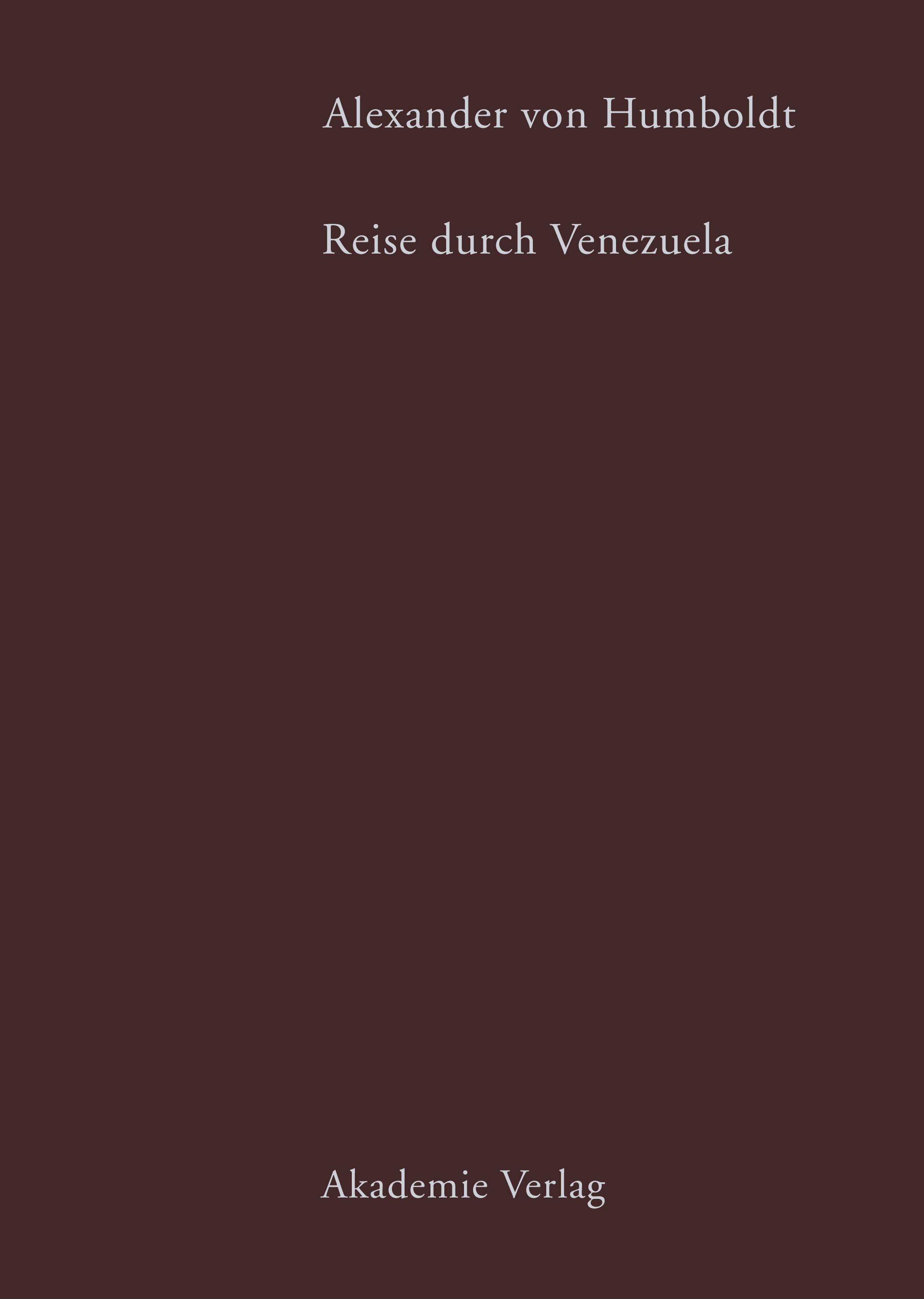 Vorderes Coverbild Alexander von Humboldt. Reise durch Venezuela